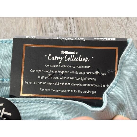 Dollhouse teal blue flare bell bottom curvy pants size 25 - Picture 12 of 13